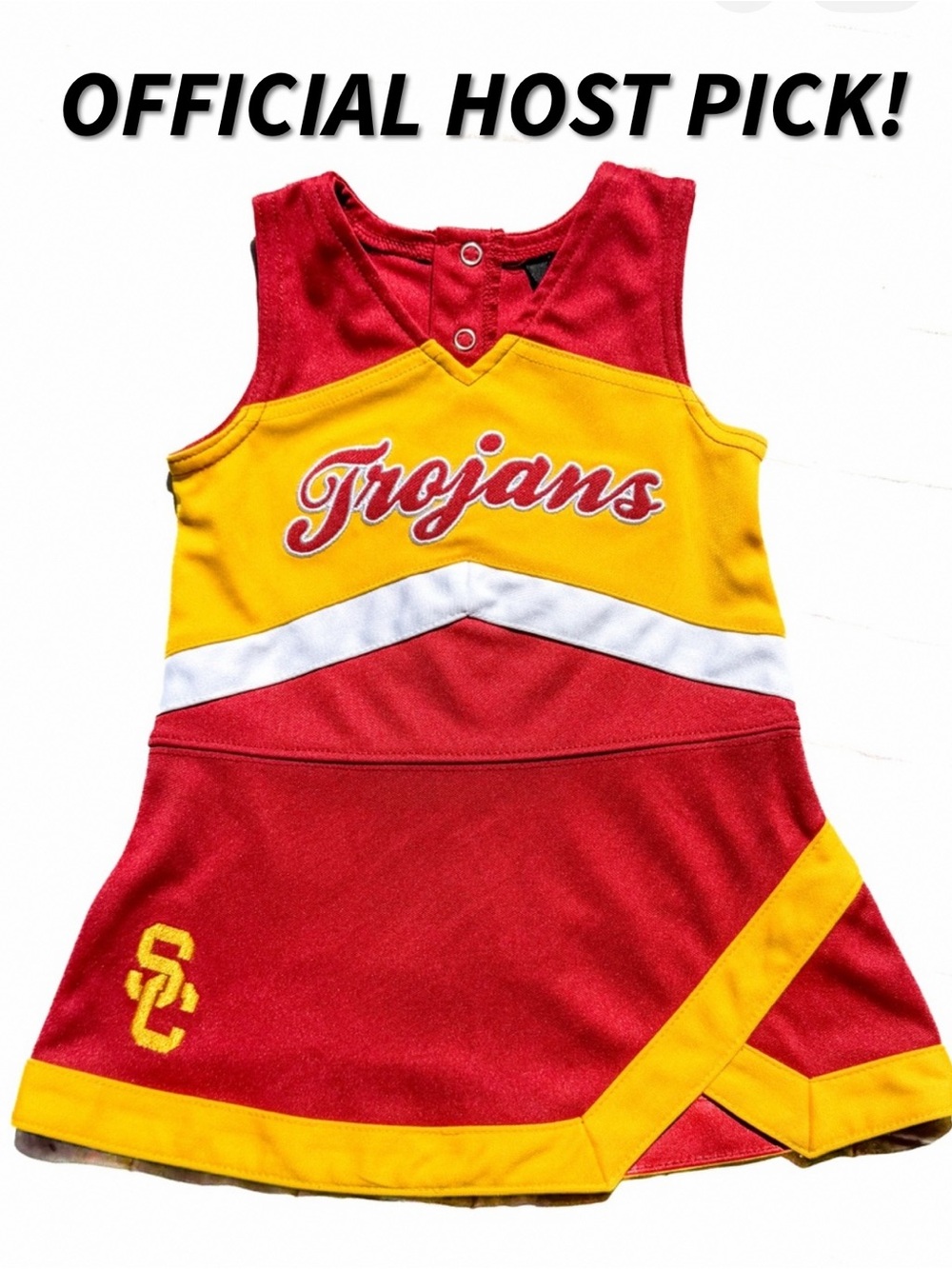 🥳 HP Baby Girl 12 mo Red Cardinal Trojans Cheer Dress Cheerleader Football Sport